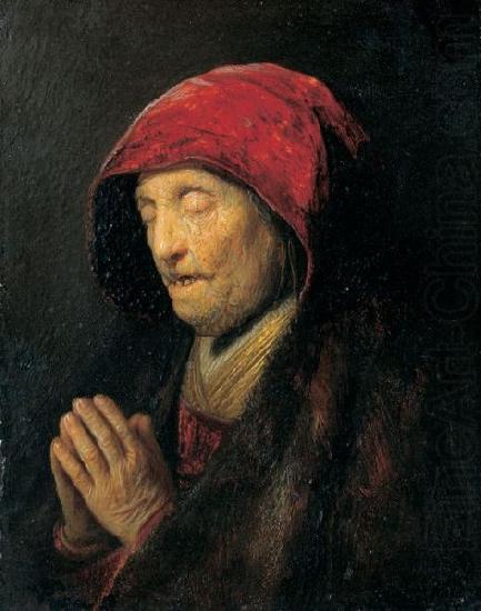 Rembrandt Peale Bust of an old woman at prayer china oil painting image